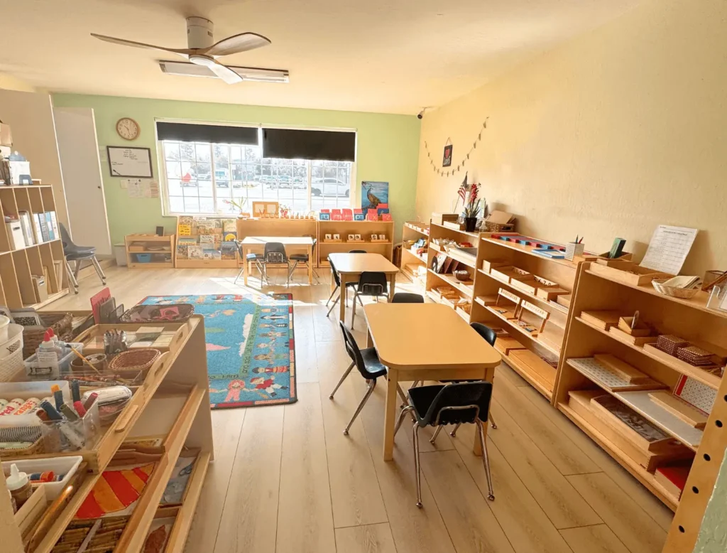 Montessori preschool classroom in Santa Clara with hands-on learning materials